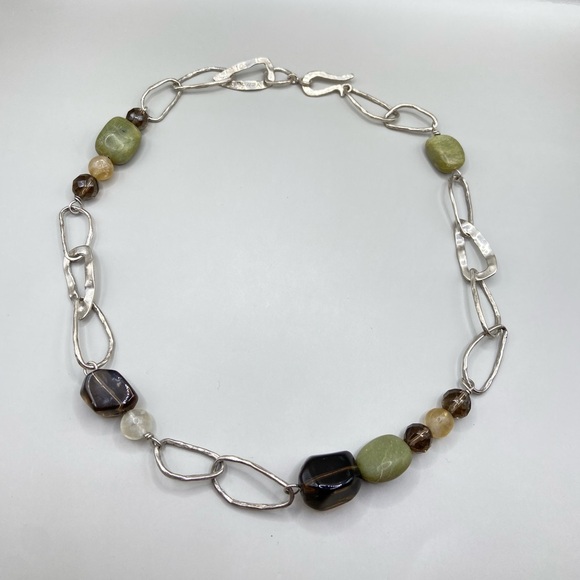 Silpada Sterling Silver, Jade, Citrine, and Smoky Quartz Necklace - Picture 1 of 8